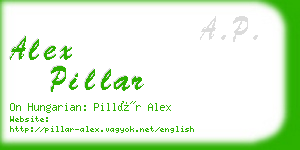 alex pillar business card